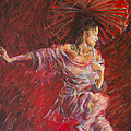 Geisha Dance With Umbrella